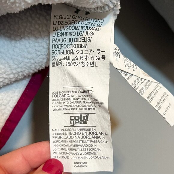 Under Armour Girl's Storm Fleece Hoodie Grey/Purple Size L - Picture 2 of 5